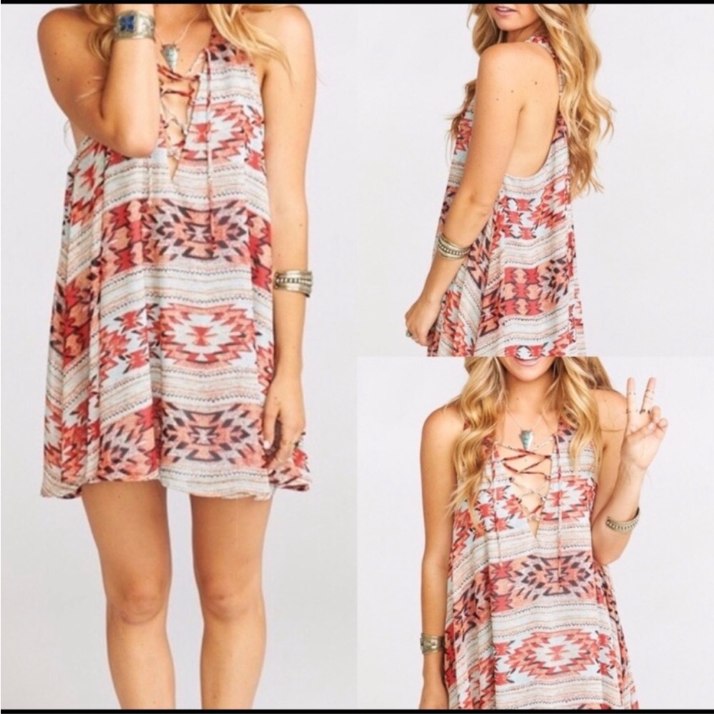Show Me Your MuMu Rancho Mirage Lace Up Dress - Size M